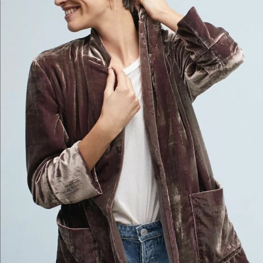 Cartonnier Iridescent Crushed Velvet Blazer S - Picture 2 of 8